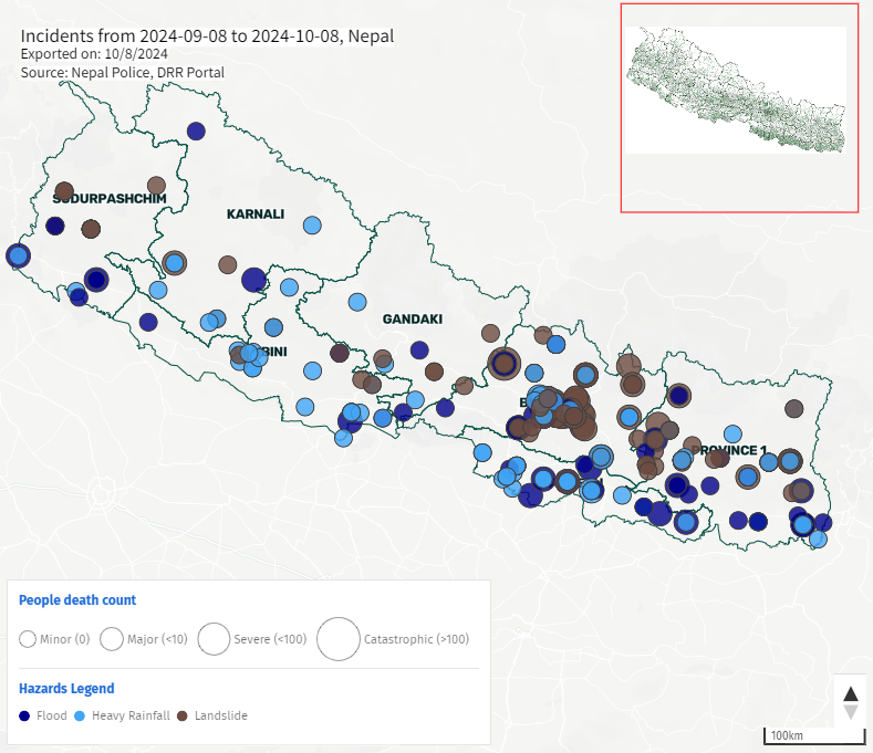 bipad portal flood landslide statistics